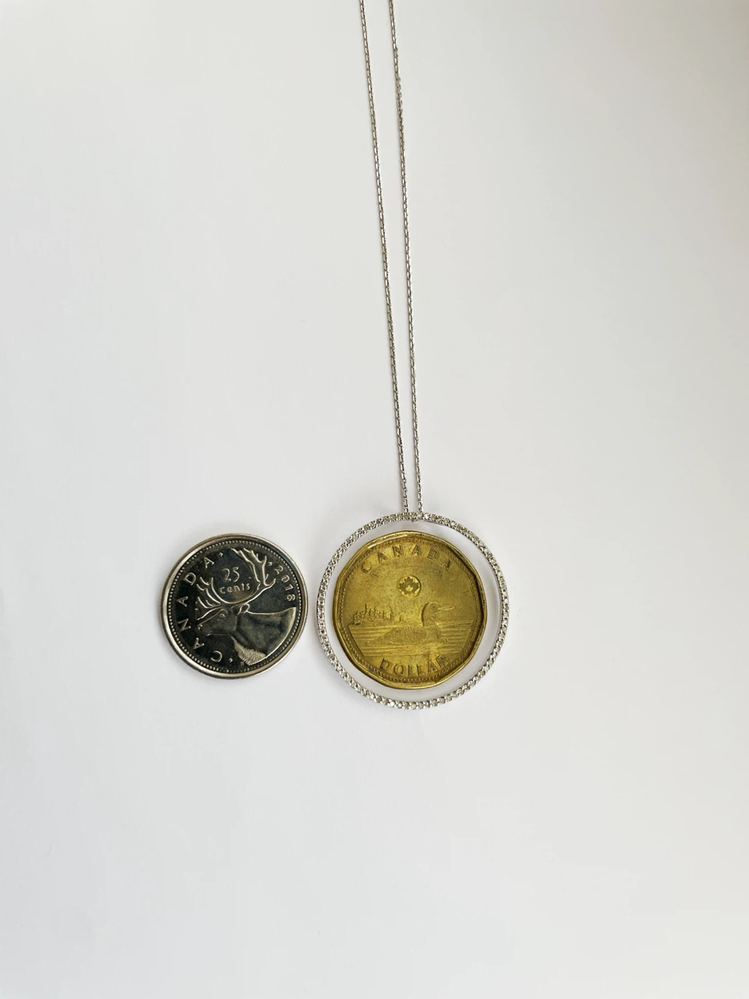 14K White Gold Diamond Circle Necklace - photo 5