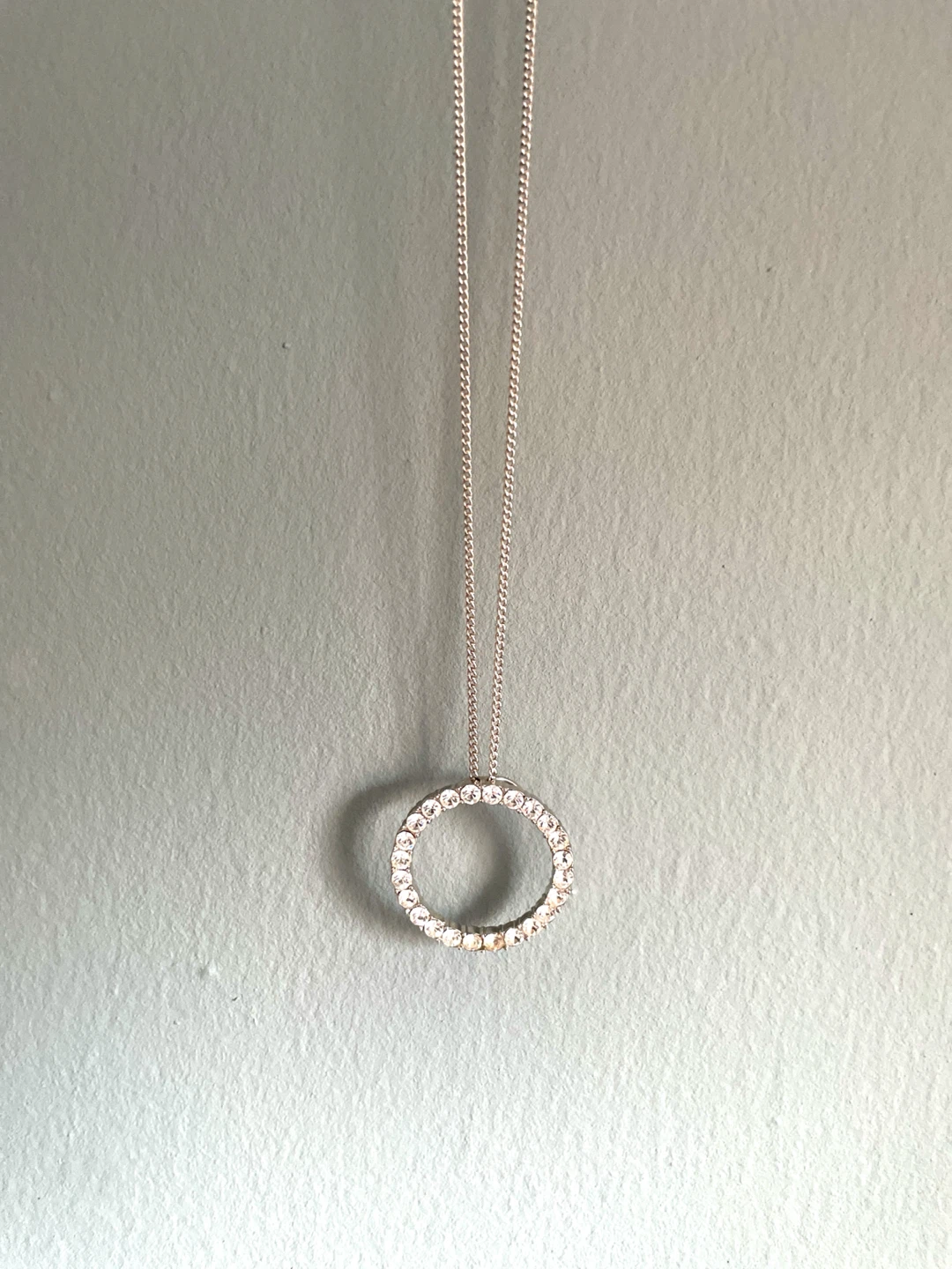 Faux Diamond Circle Necklace - photo 2