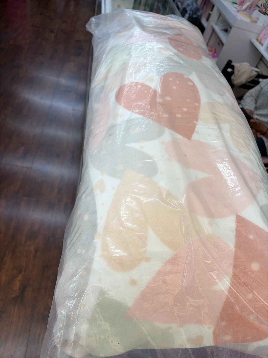 Vianney Heart Print Bolster Pillow - photo 3
