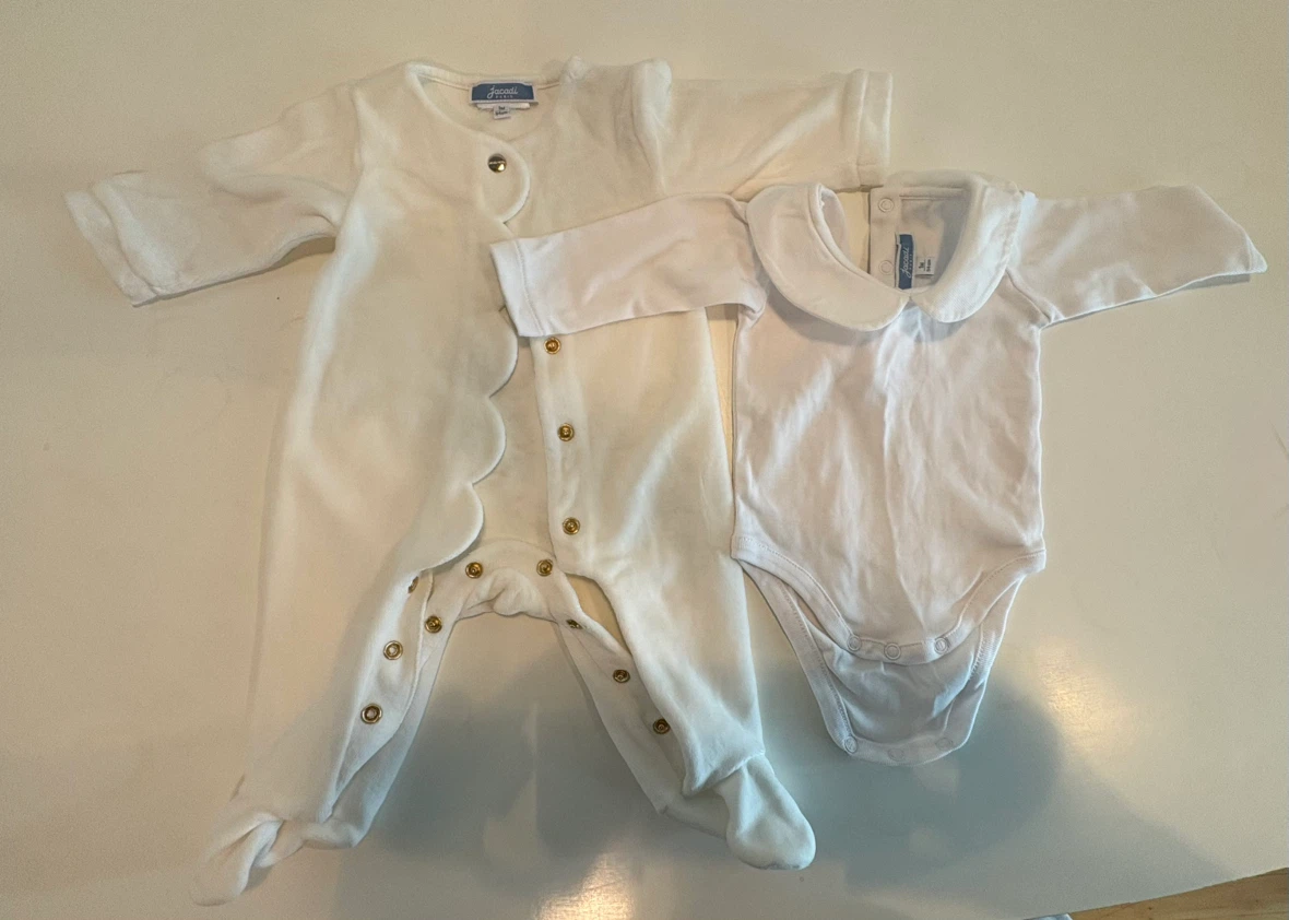 Jacadi velvet pyjamas and bodysuit