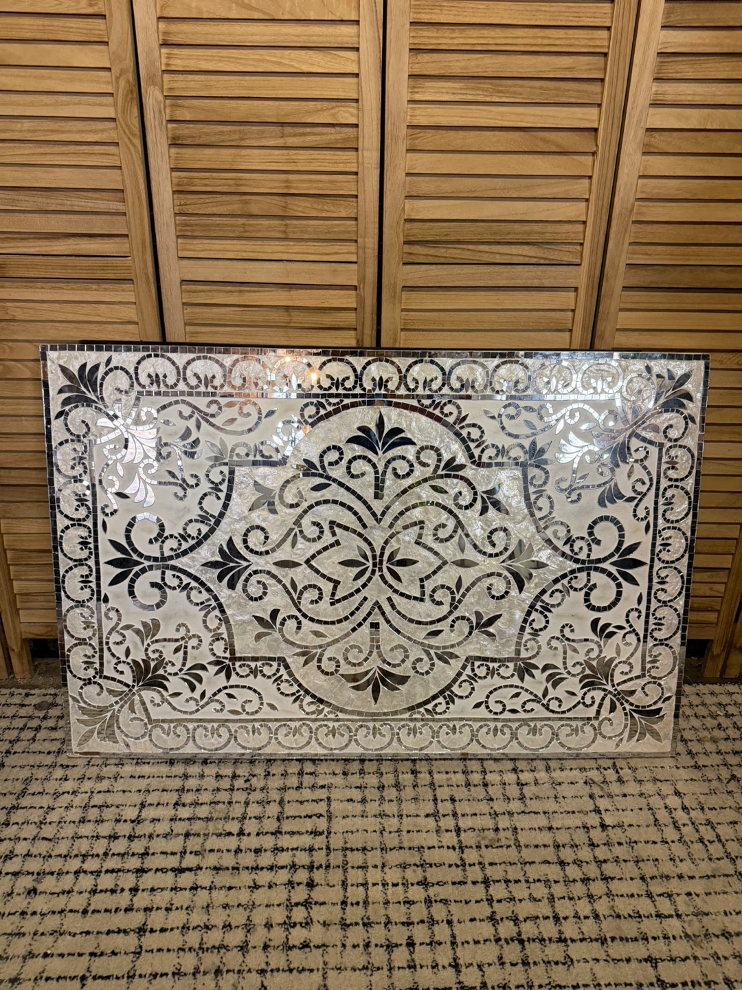 Large Decorative Mosaic Wall Mirror