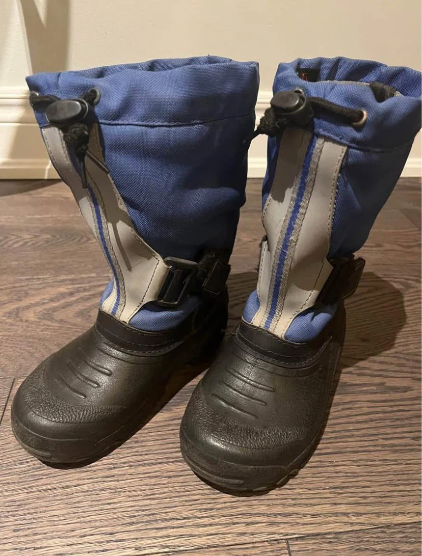 Blue and black children's winter boots