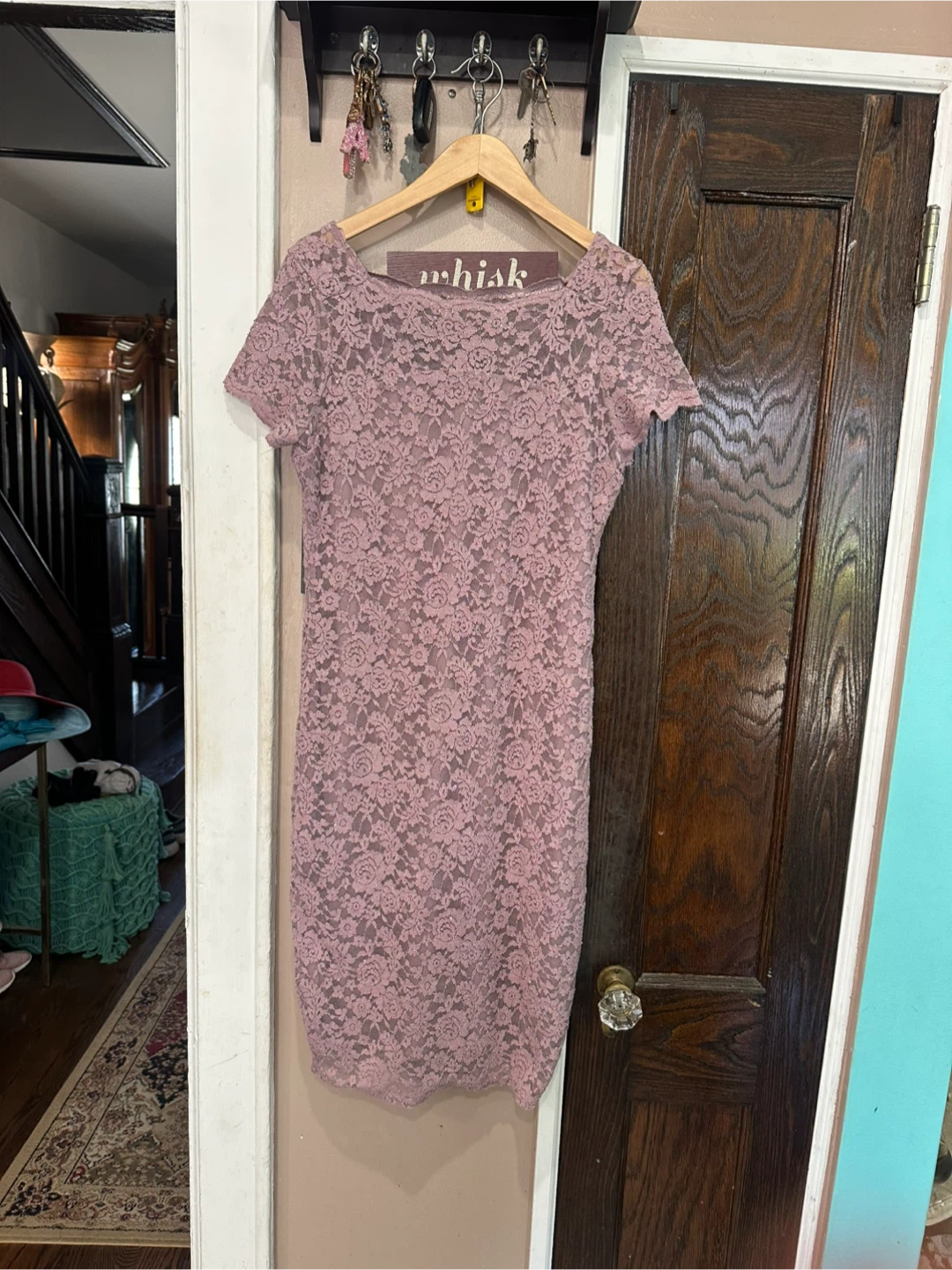 Onyx Nite Dusty Rose Lace Dress