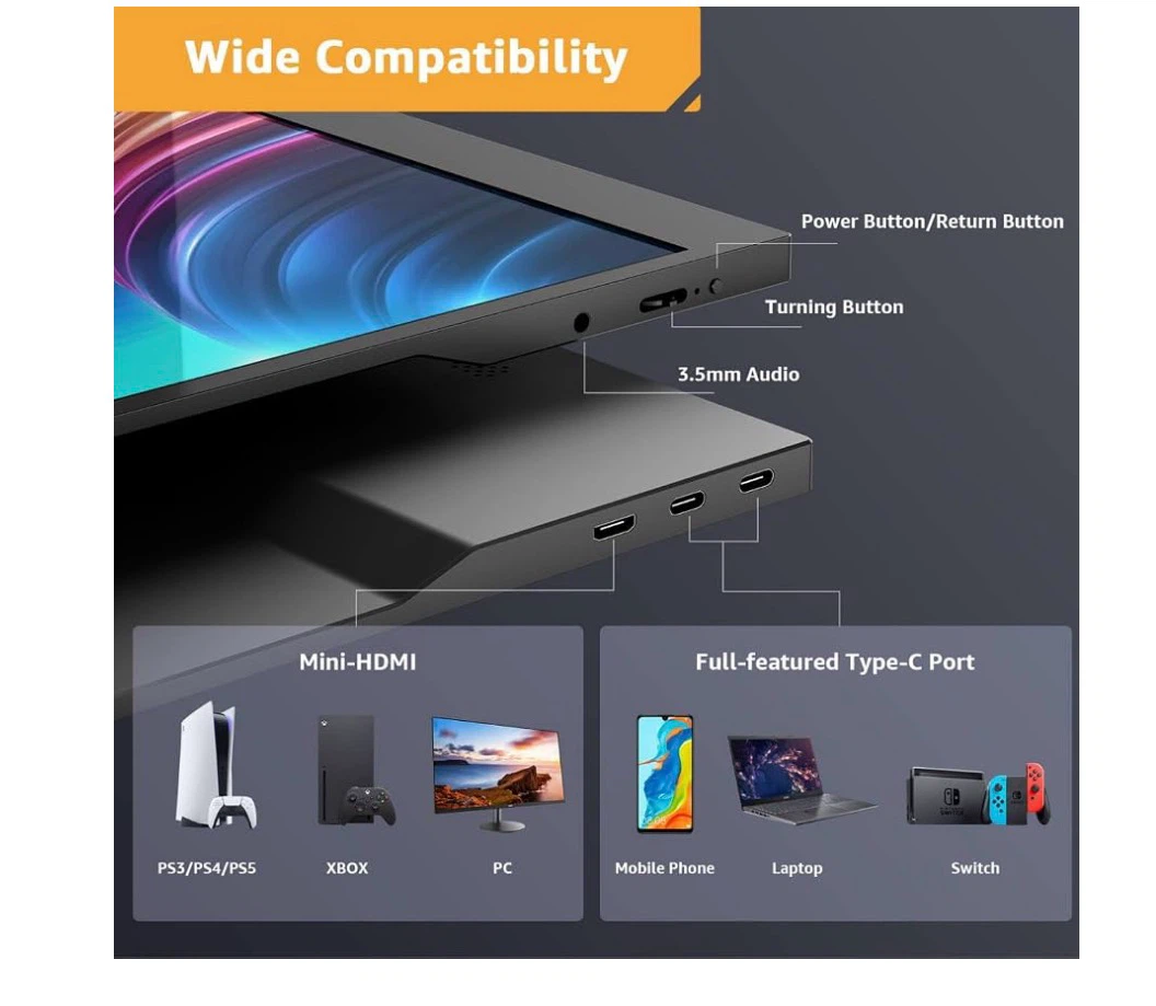 Yodoit 17.3" Full HD Portable Monitor - photo 4