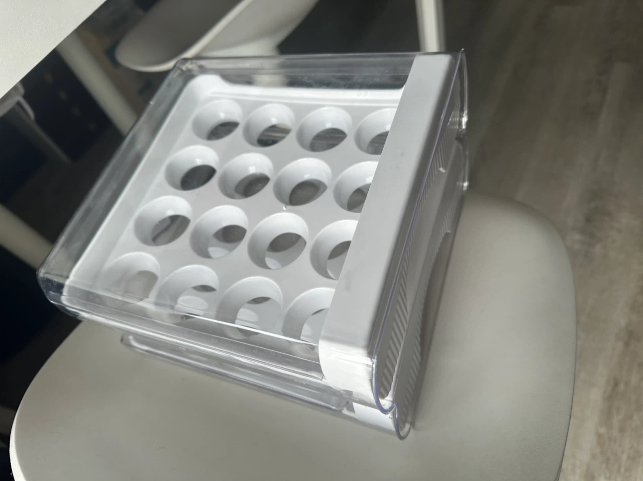Clear Plastic Fridge Egg Holder