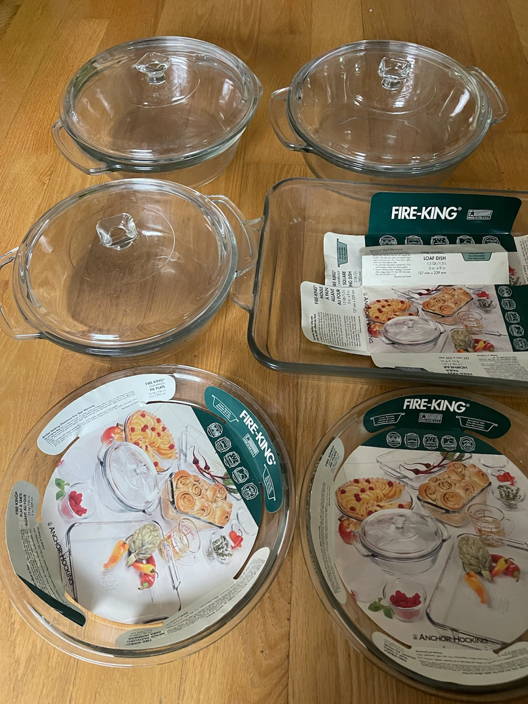 $35 for all total Anchor Hocking Fire-King Glass Bakeware Set - photo 2