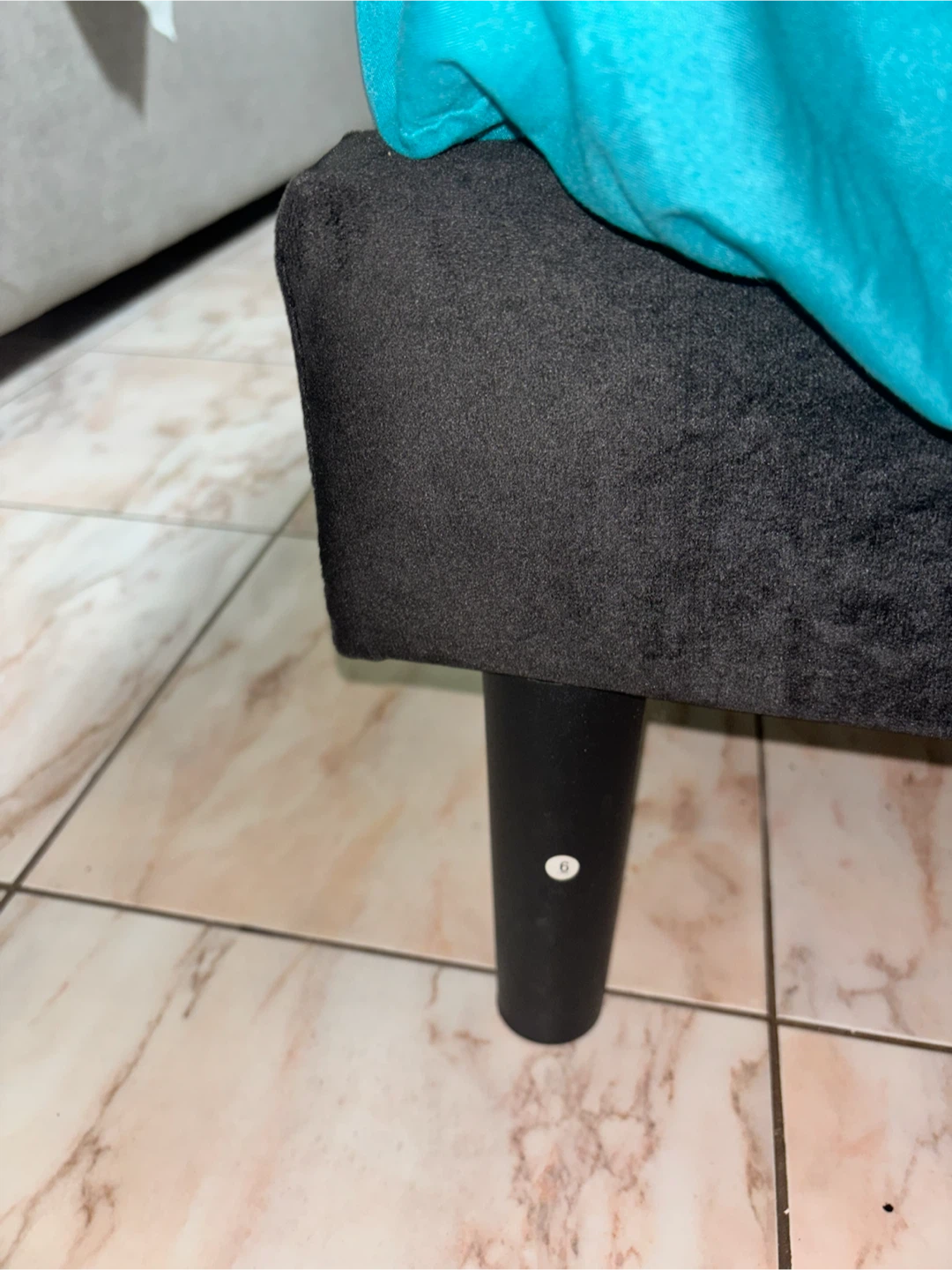 Queen Size Black Upholstered Platform Bed