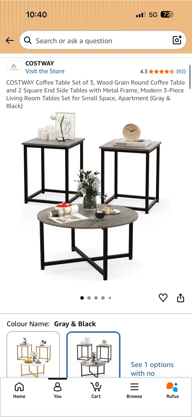 Coffee Table and End Table Set