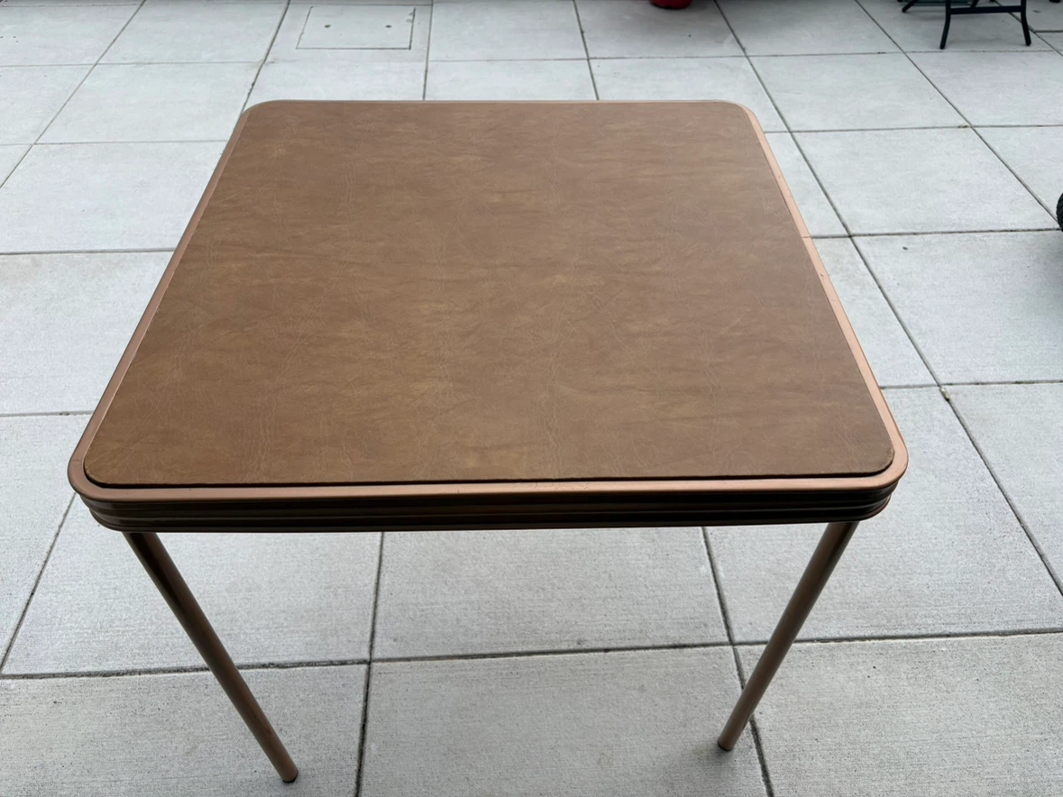 Vintage square folding card table - photo 2