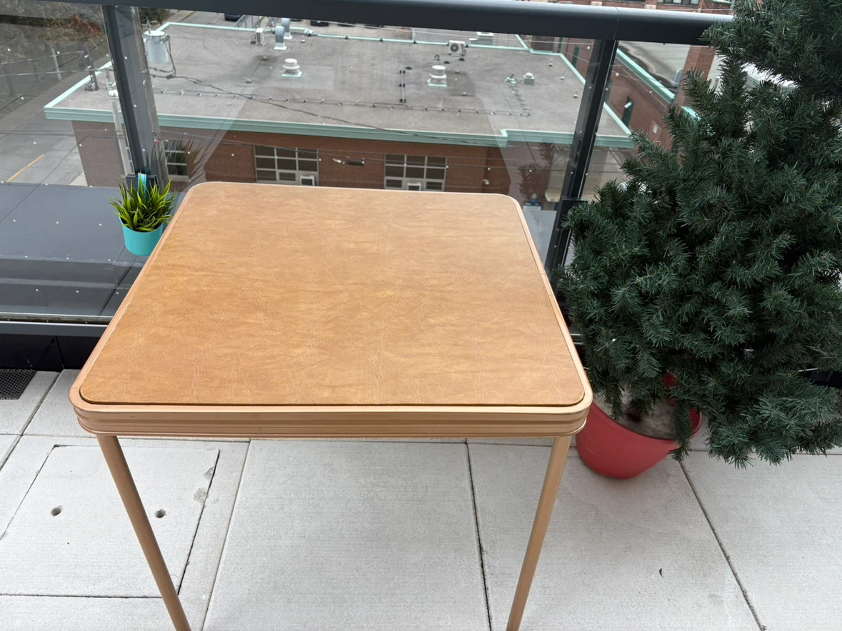 Vintage square folding card table - photo 3