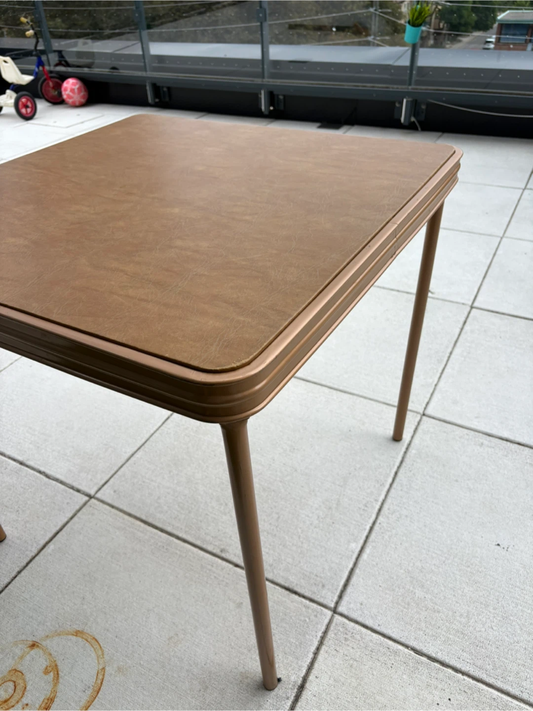 Vintage square folding card table - photo 4