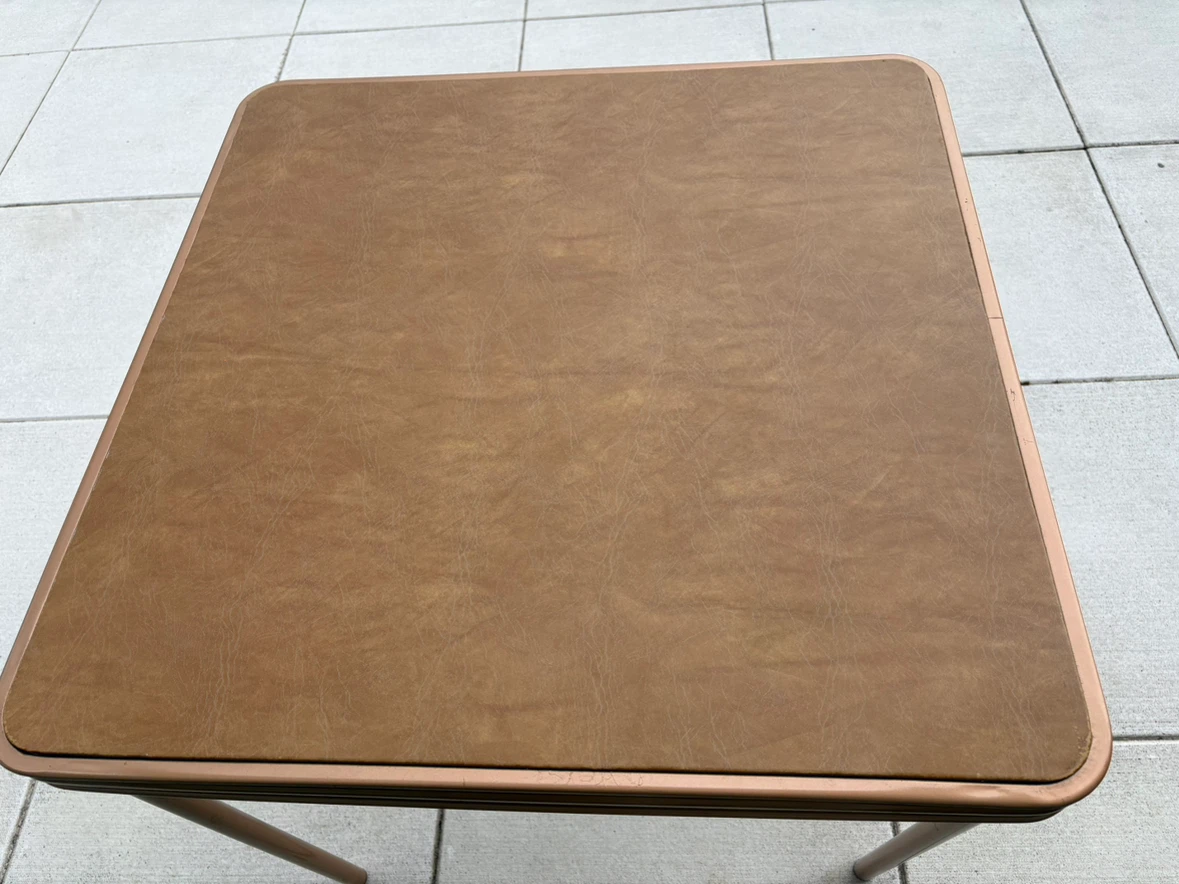 Vintage square folding card table - photo 5