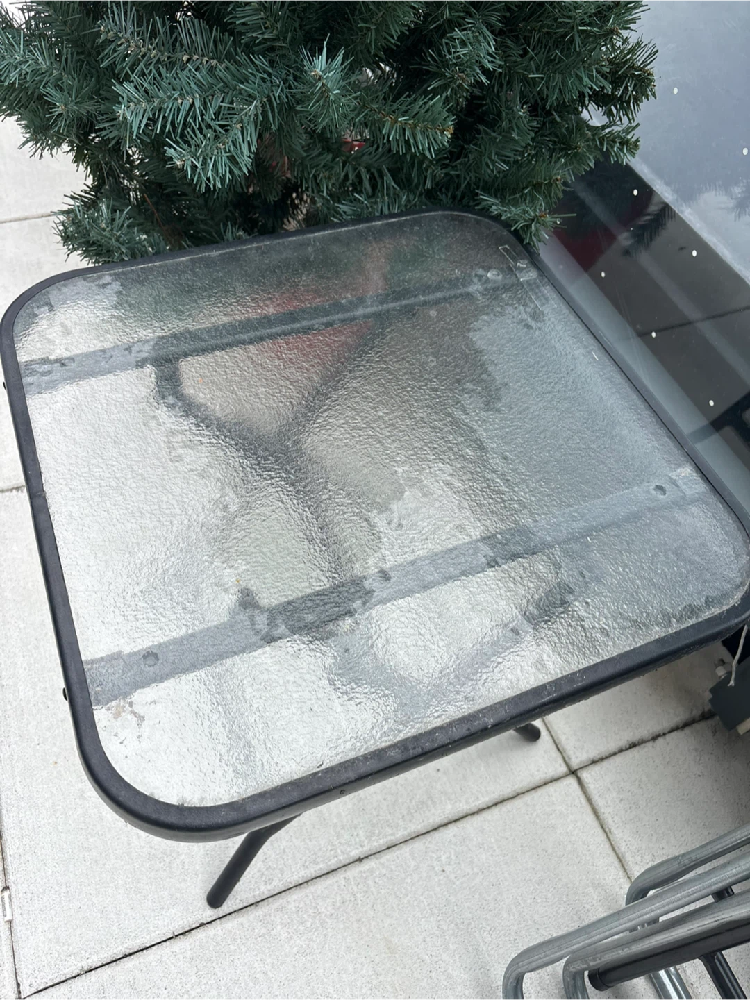 Folding glass top side table - photo 2