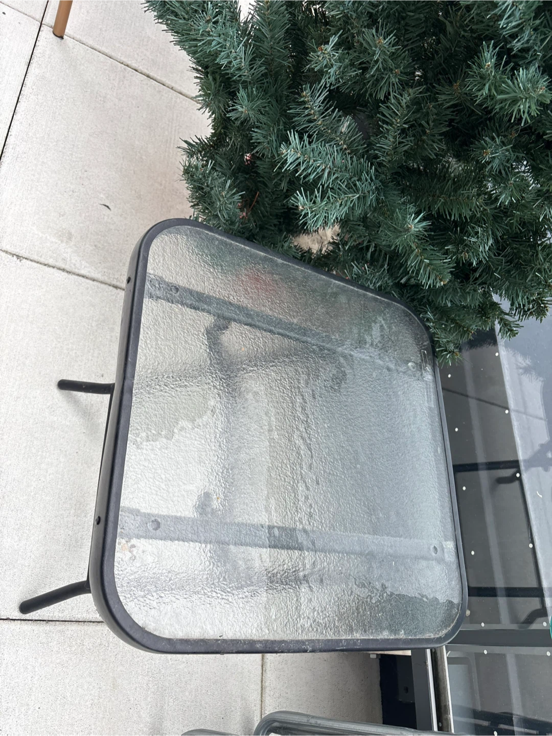 Folding glass top side table - photo 5
