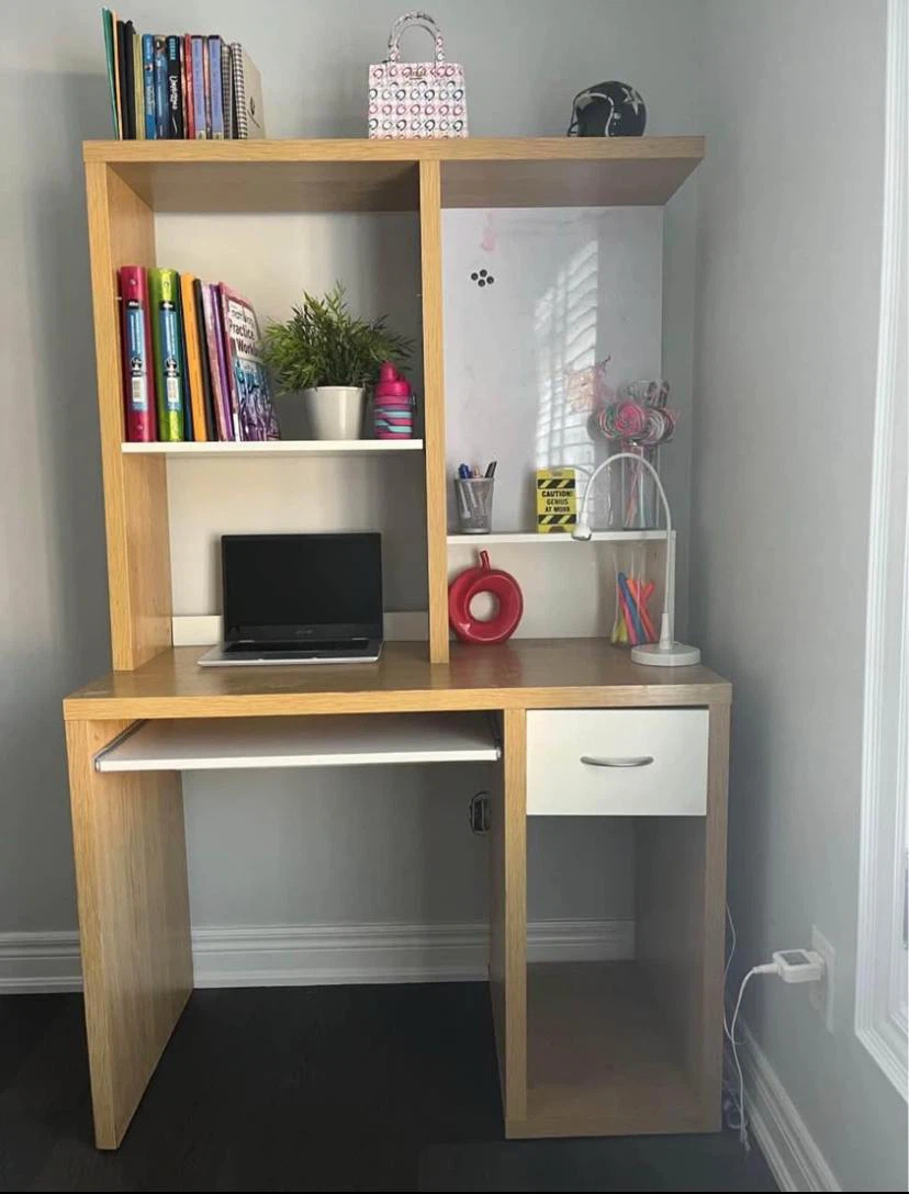 Oak and White Student Desk/Study Table
