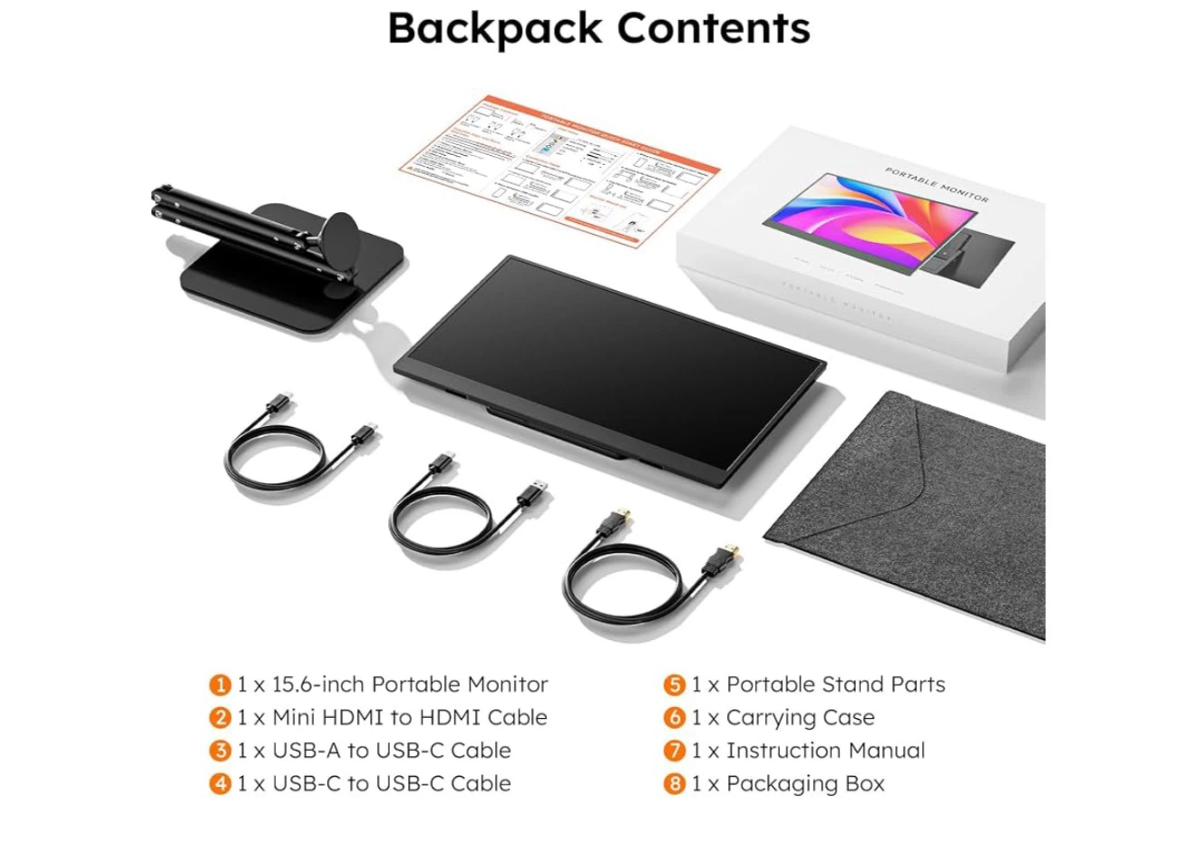 15.6-inch Portable 1080P Monitor with Stand - photo 3