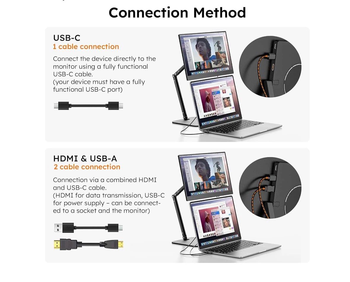 15.6-inch Portable 1080P Monitor with Stand - photo 4