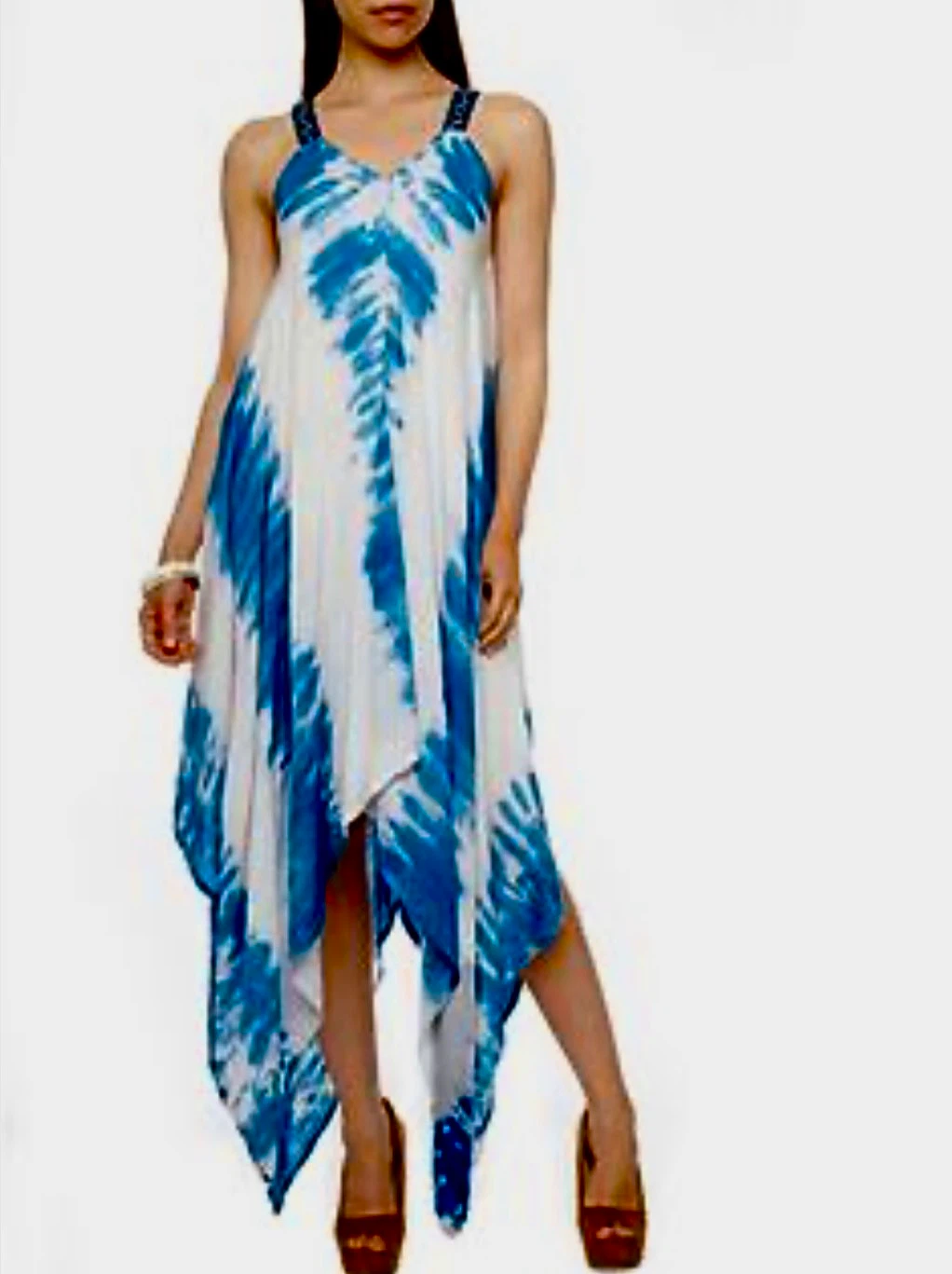 Bella Moda Blue Tie-Dye Dress