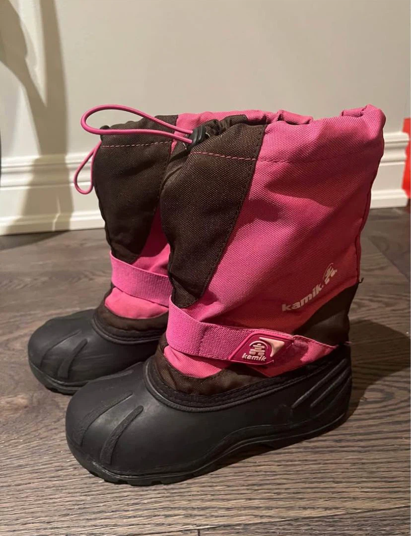 Kamik Kids Winter Boots Pink and Black
