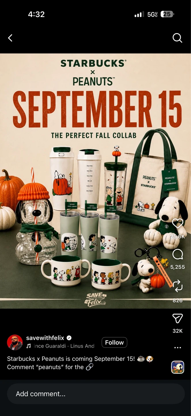 Starbucks x Peanuts Snoopy Glass Cold Cup