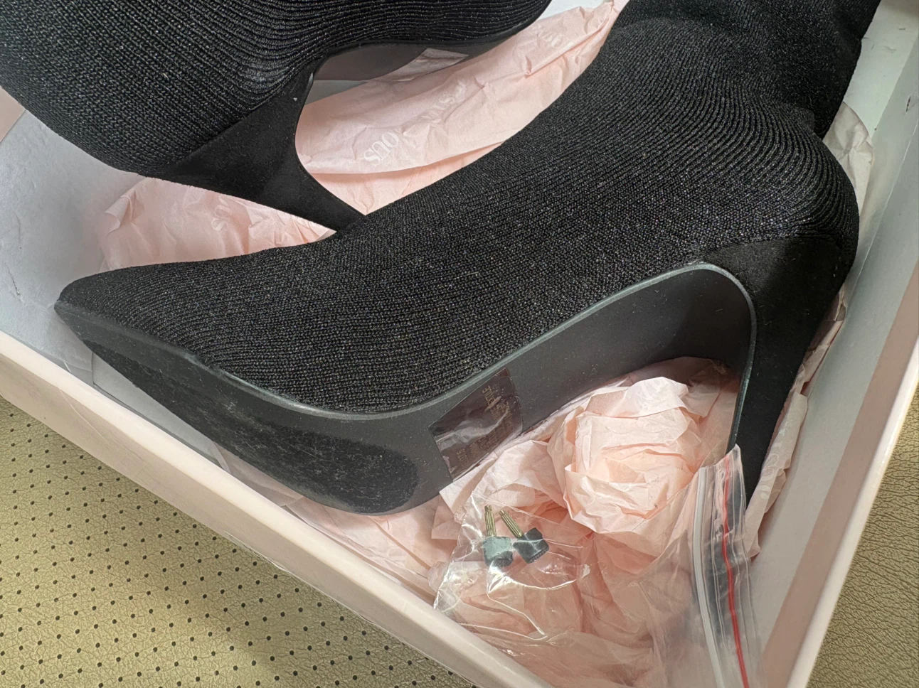 black knit ankle boot heels - photo 2
