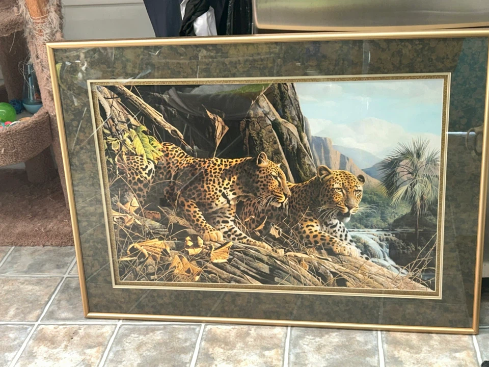 Framed Leopard Sentry Print