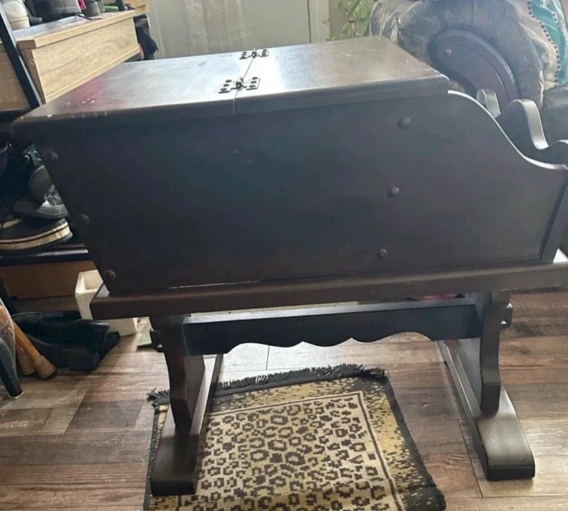 Vintage Wooden Magazine Rack with Storage