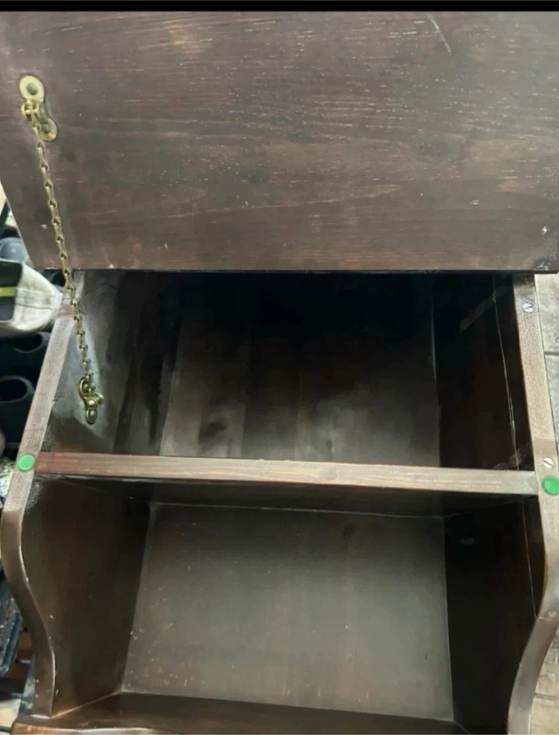 Vintage Wooden Magazine Rack with Storage - photo 4