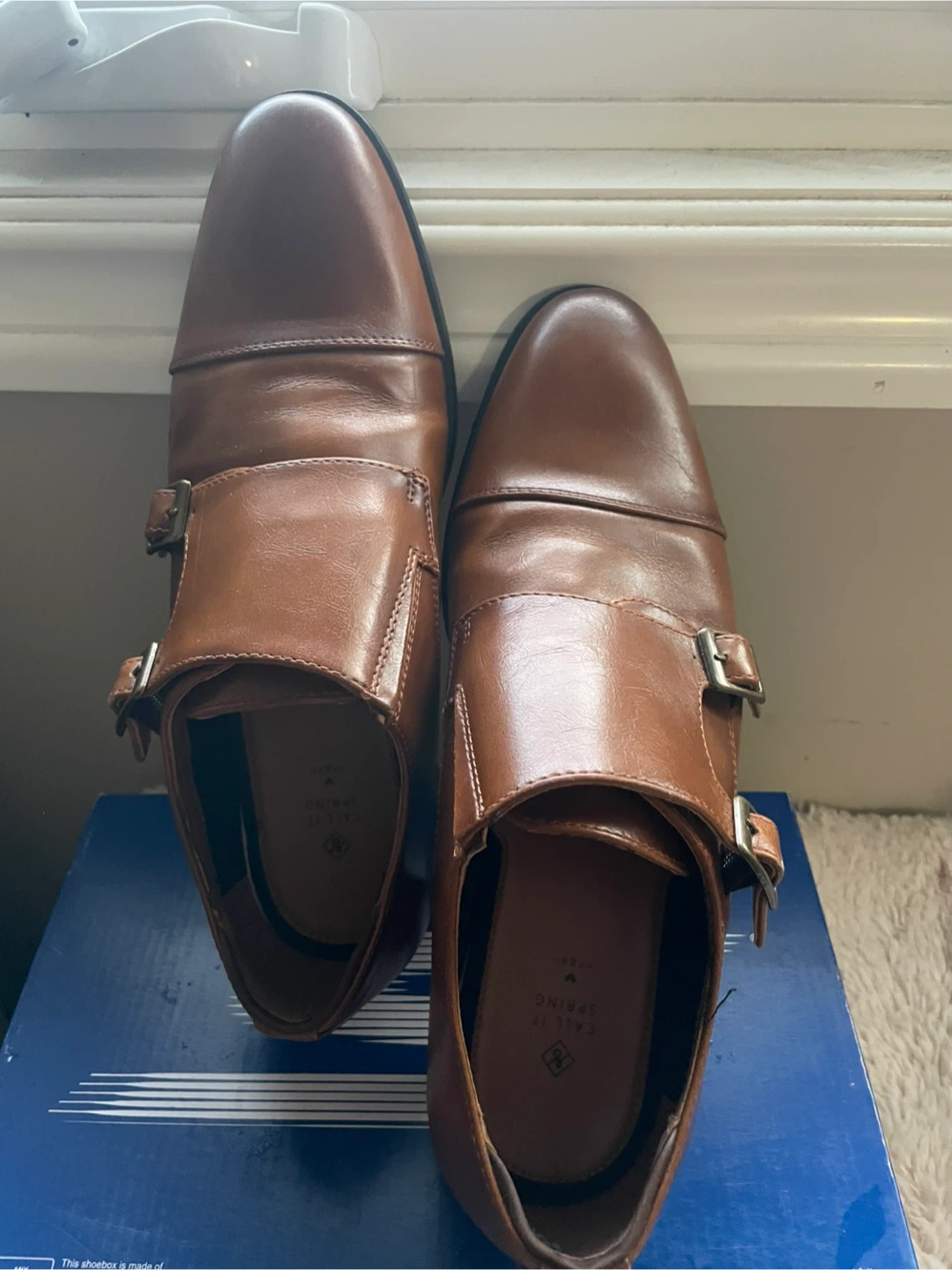 Call It Spring Brown Monk Strap Shoes - 8 - photo 3