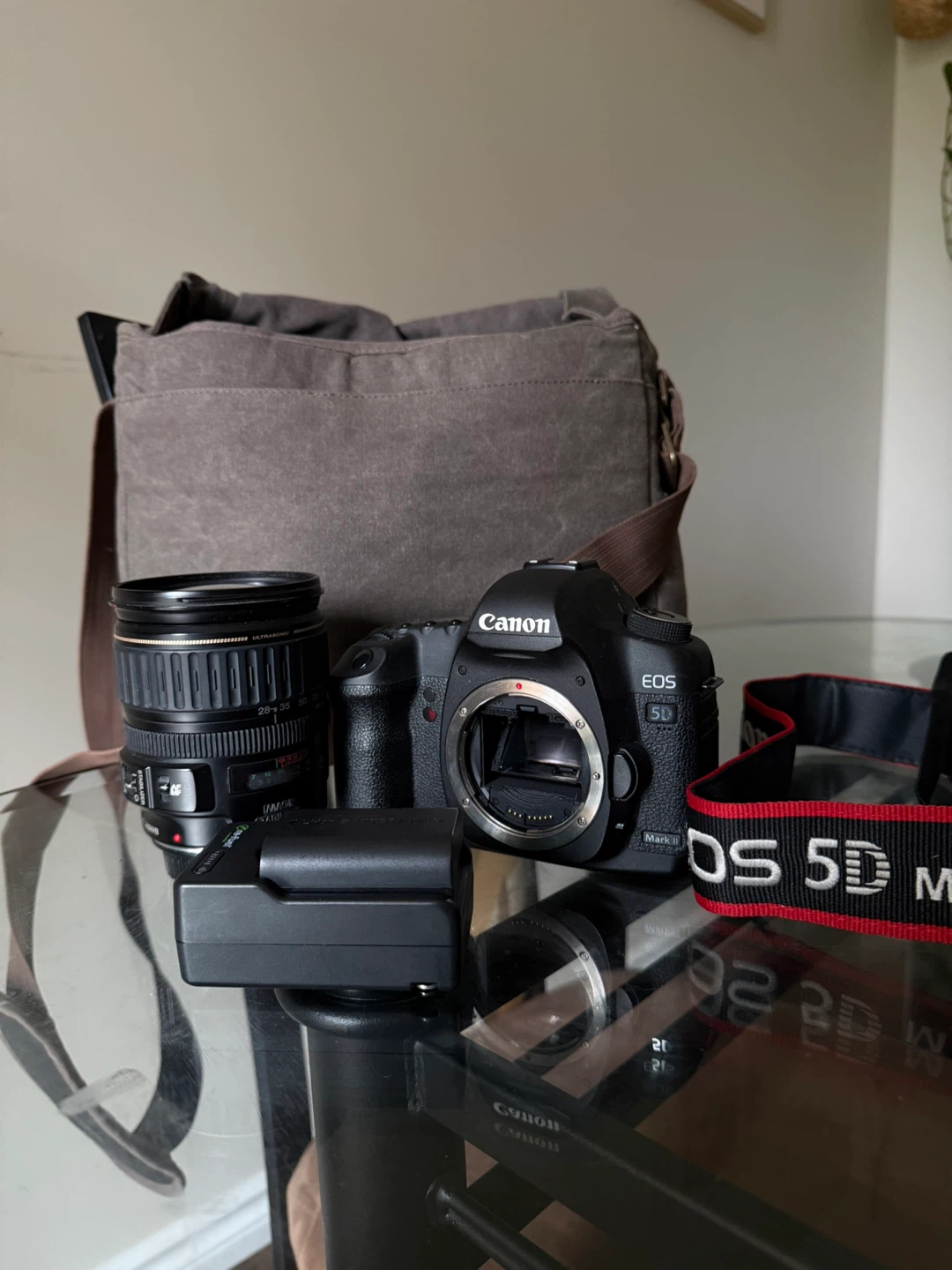 Canon EOS 5D Mark II with lenses and bag