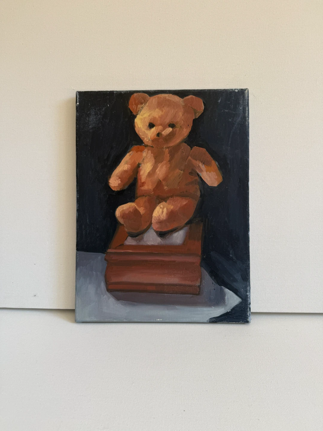 Set of 3 Original Paintings – Cat, Teddy Bear & Pumpkin - photo 2