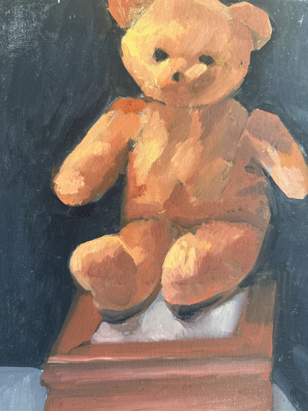 Set of 3 Original Paintings – Cat, Teddy Bear & Pumpkin - photo 3