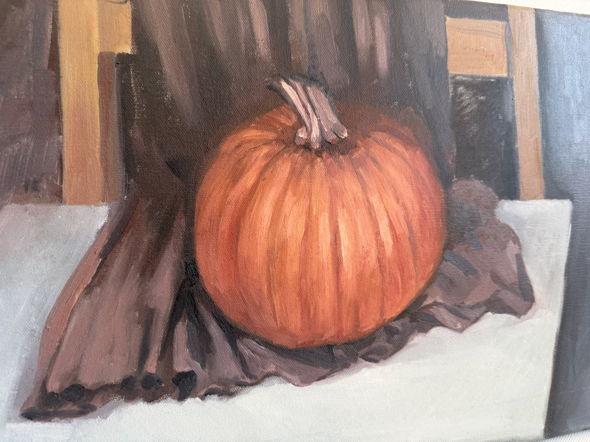 Set of 3 Original Paintings – Cat, Teddy Bear & Pumpkin - photo 5