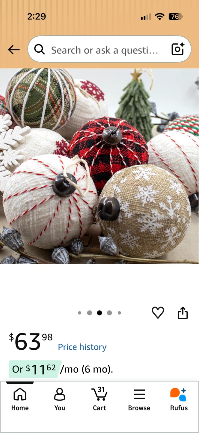 Set of 12 Farmhouse Style Christmas Ornaments - photo 4