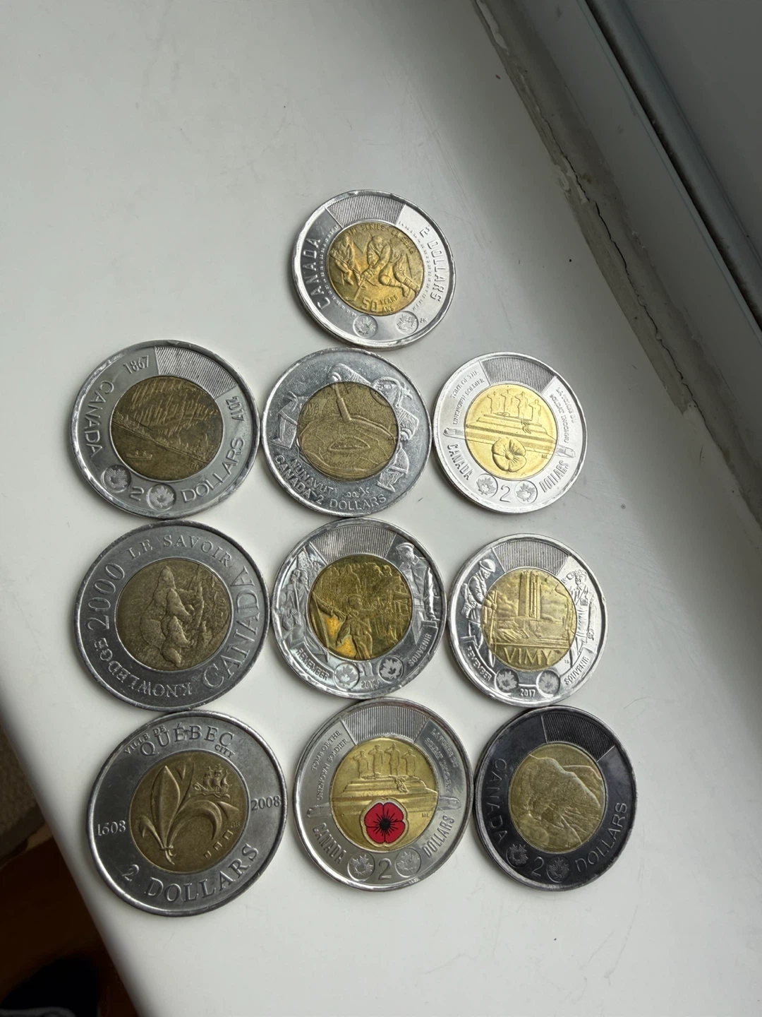 Commemorative Canadian  toonies loonies