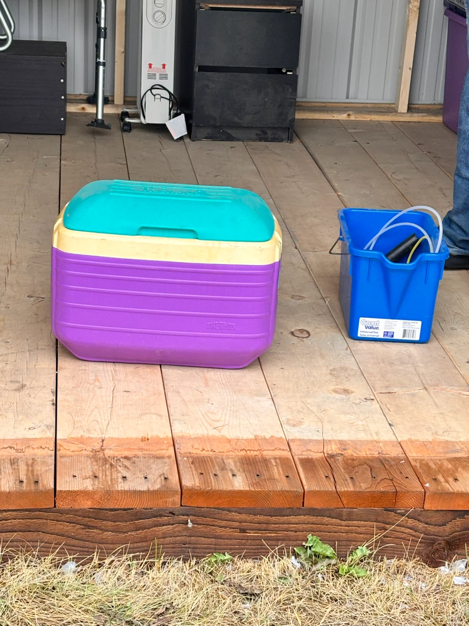 Thermos cooler in purple and teal - photo 2