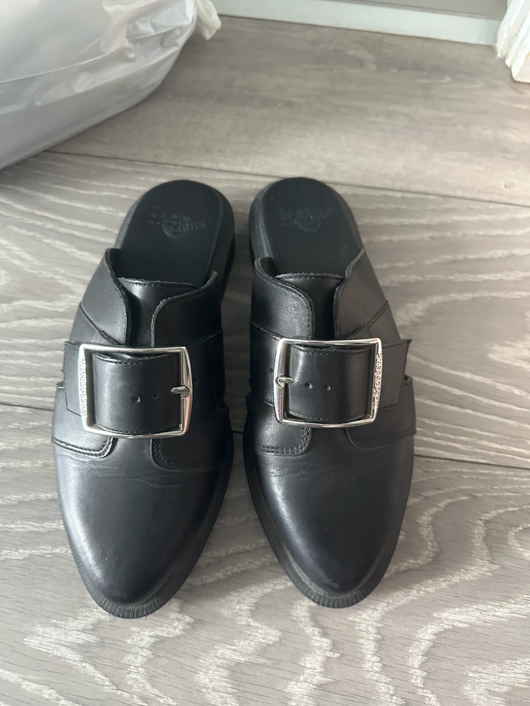 Dr. Martens Black Leather Mules