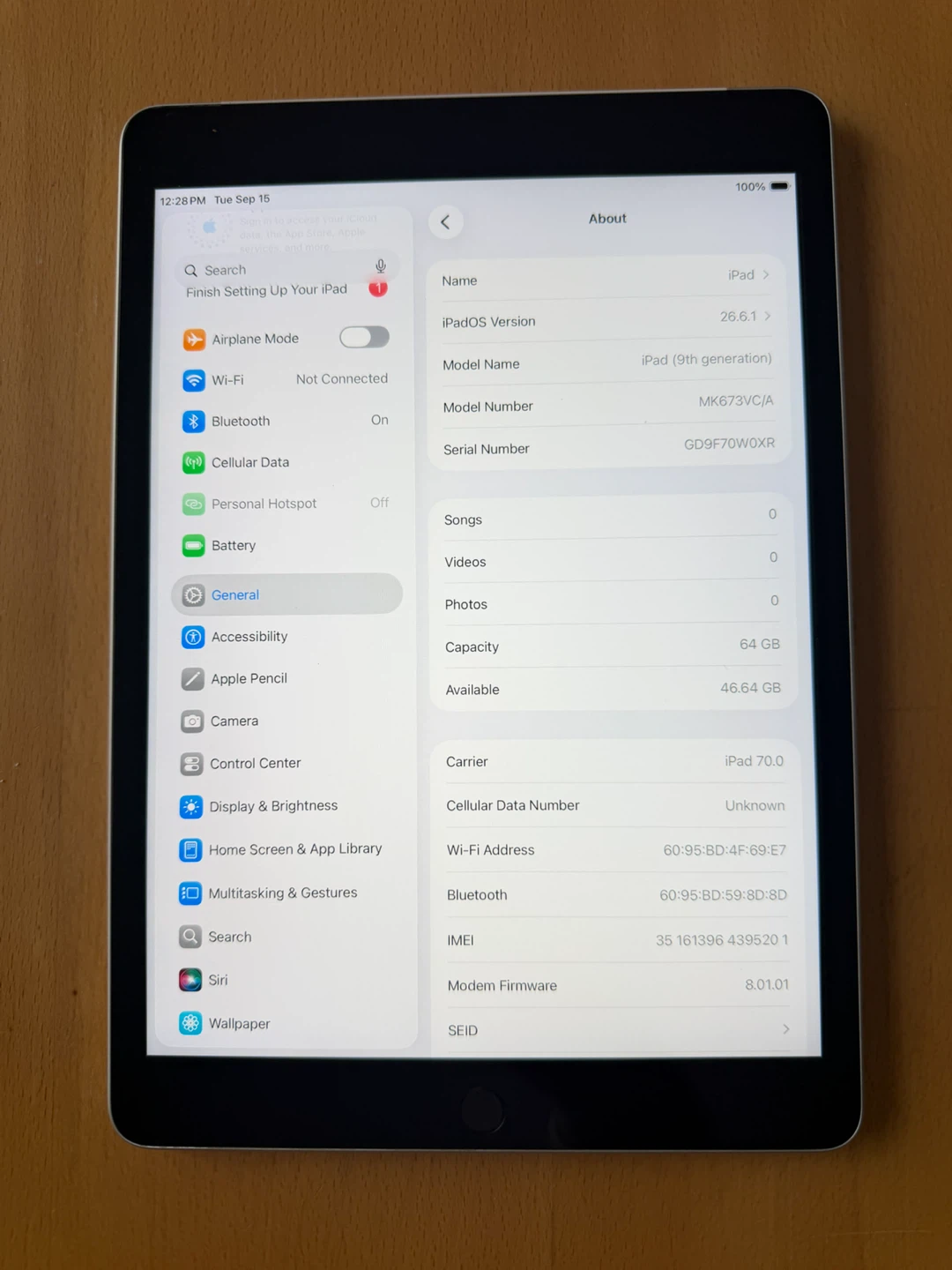 Apple iPad 9th Generation 64GB WiFi with cellular - photo 2