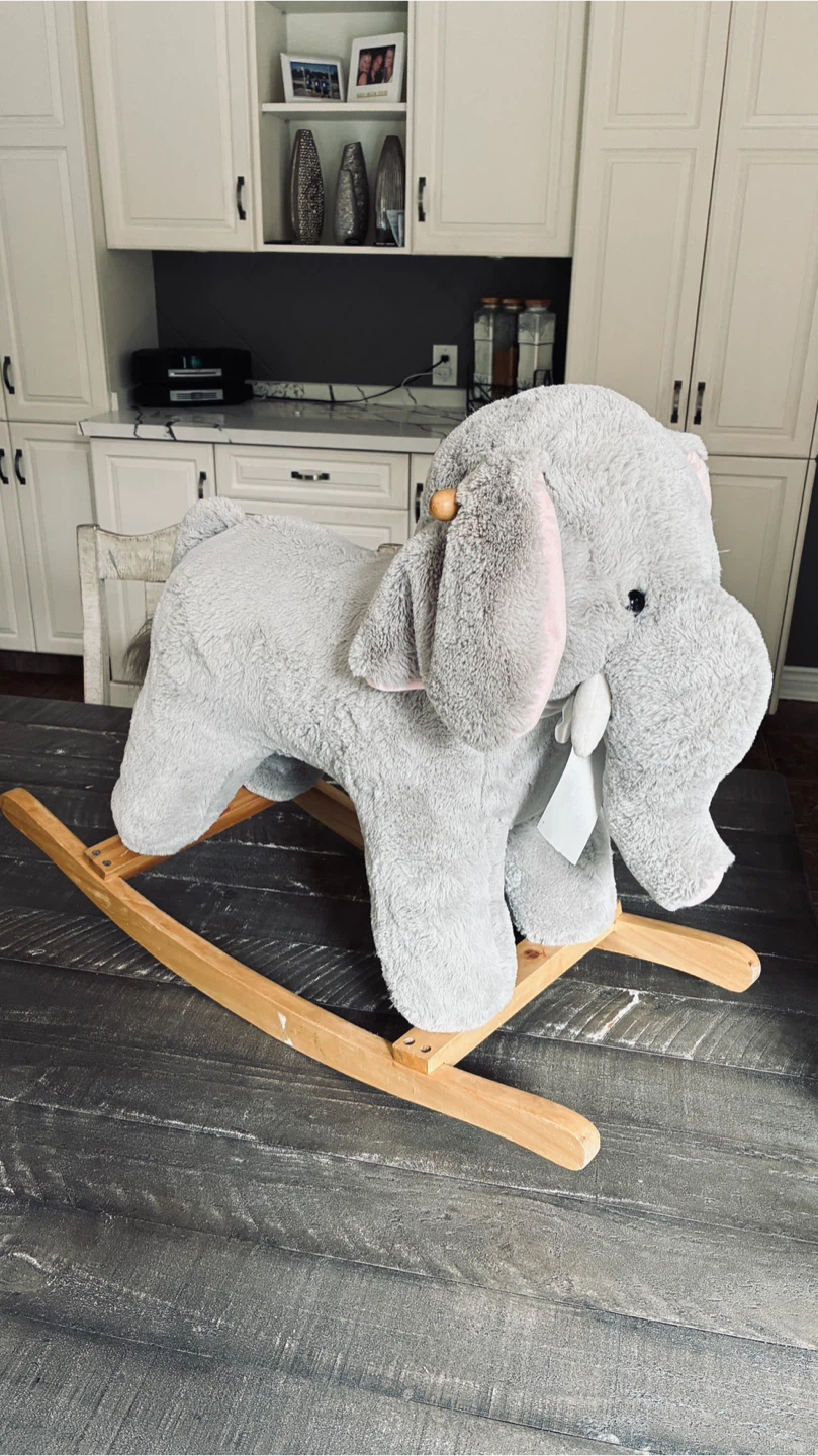 “Kellytoy” Toddler ride on plush rocking elephant