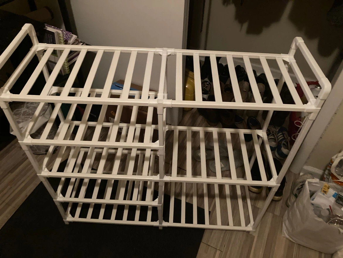 White 4-Tier Shoe Rack Organizer