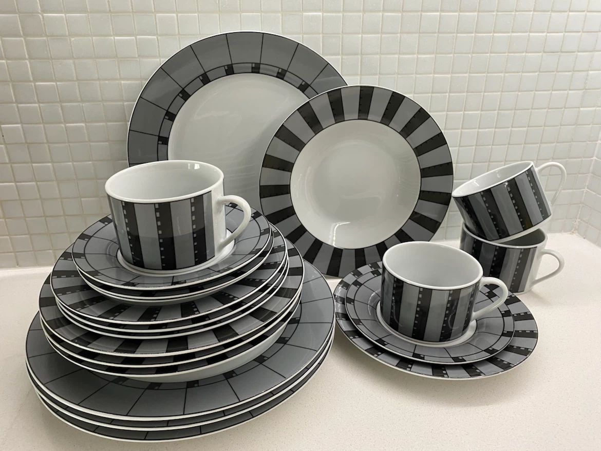 Stokes Urban Grey 20-Piece Porcelain Dinnerware Set - photo 4