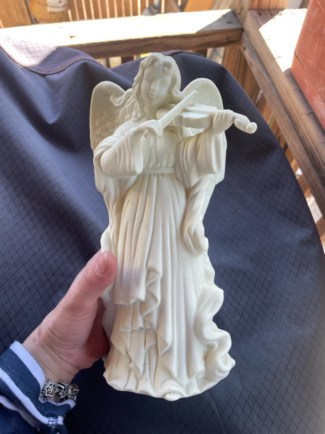 White Angel Figurine Candle Holder