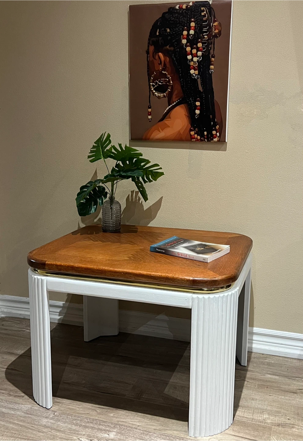 Upcycled Fluted Accent Table