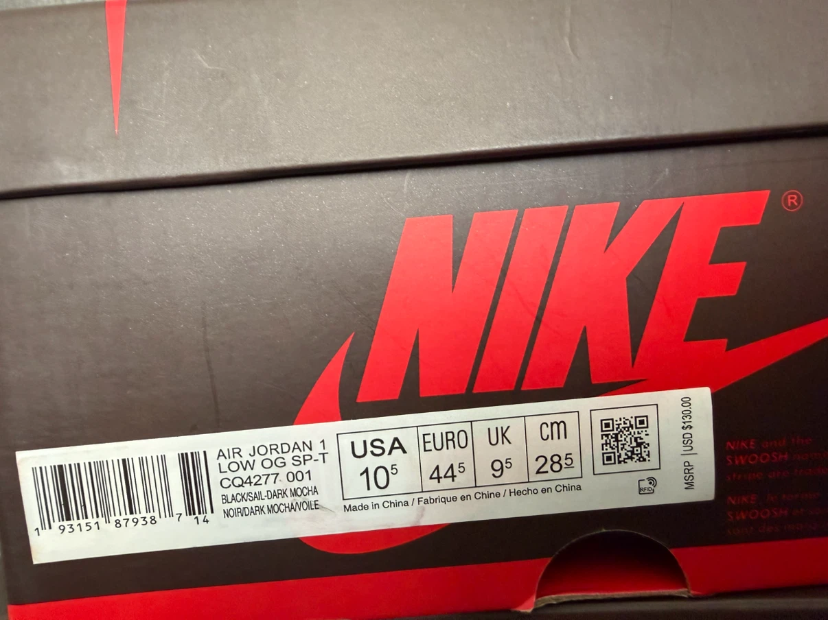 Size M US 10.5 - Nike Air Jordan 1 Low OG SP-T Travis Scott - photo 5