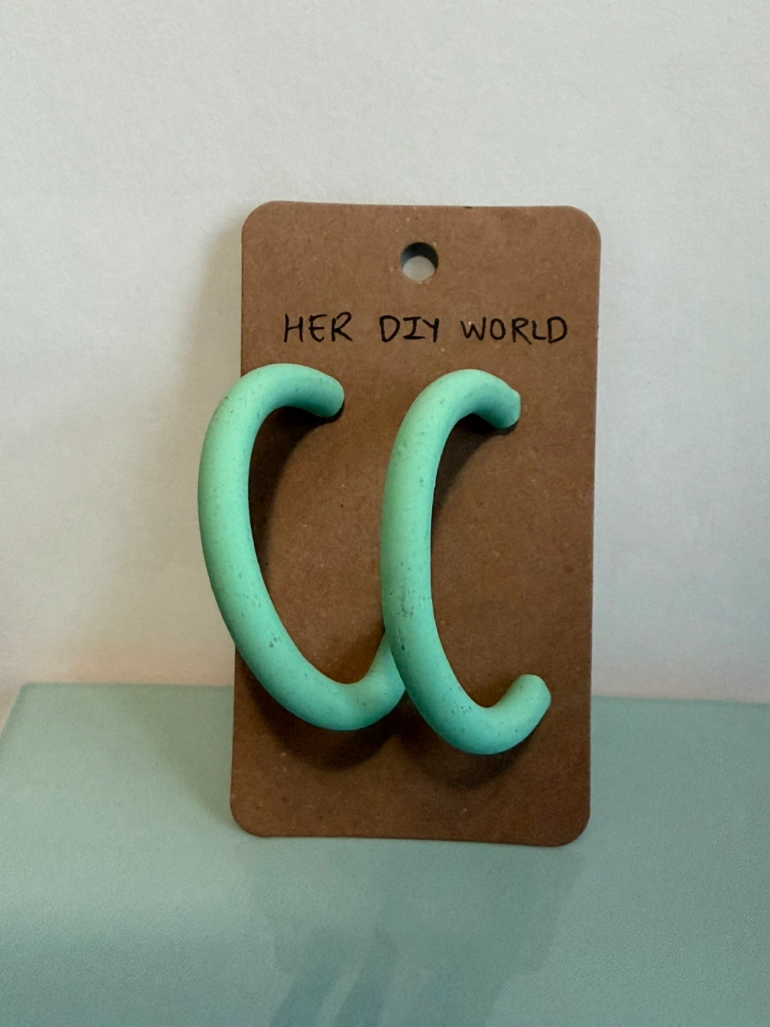 HER DIY WORLD Mint Green Hoop Earrings