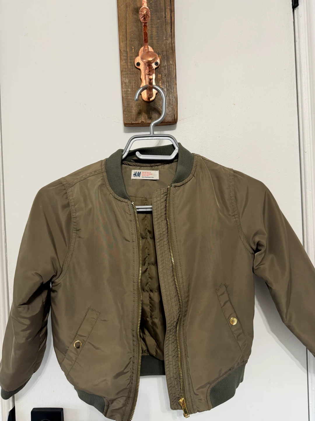 Boys 6/7 H&M bomber coat-olive green