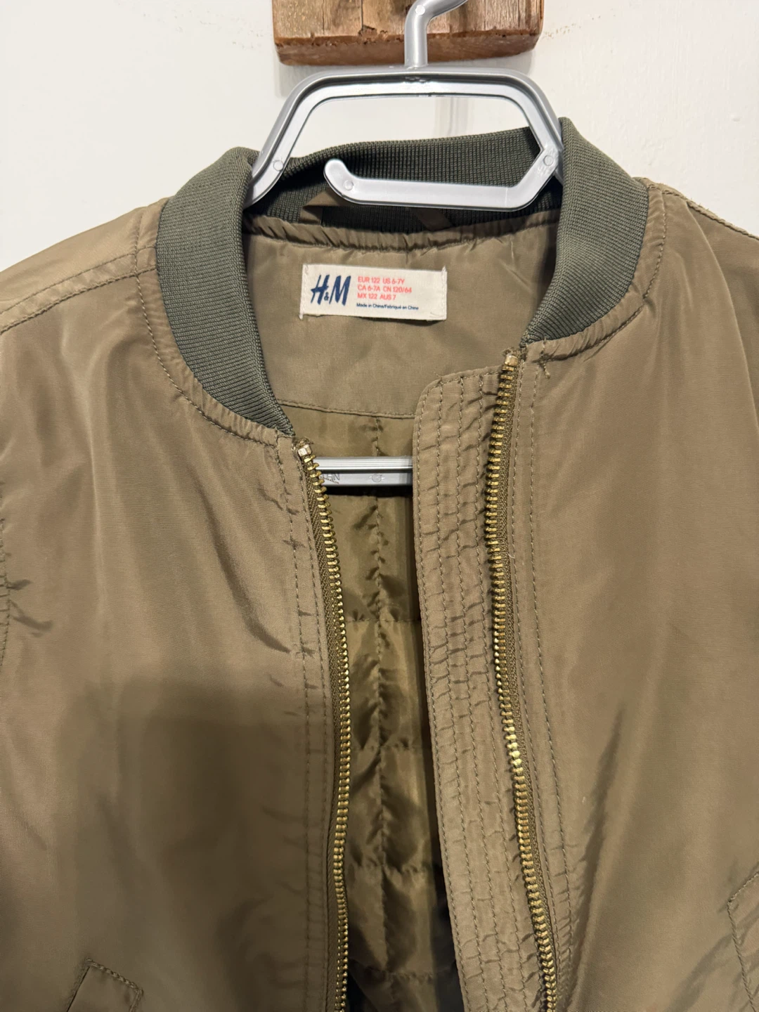 Boys 6/7 H&M bomber coat-olive green - photo 2