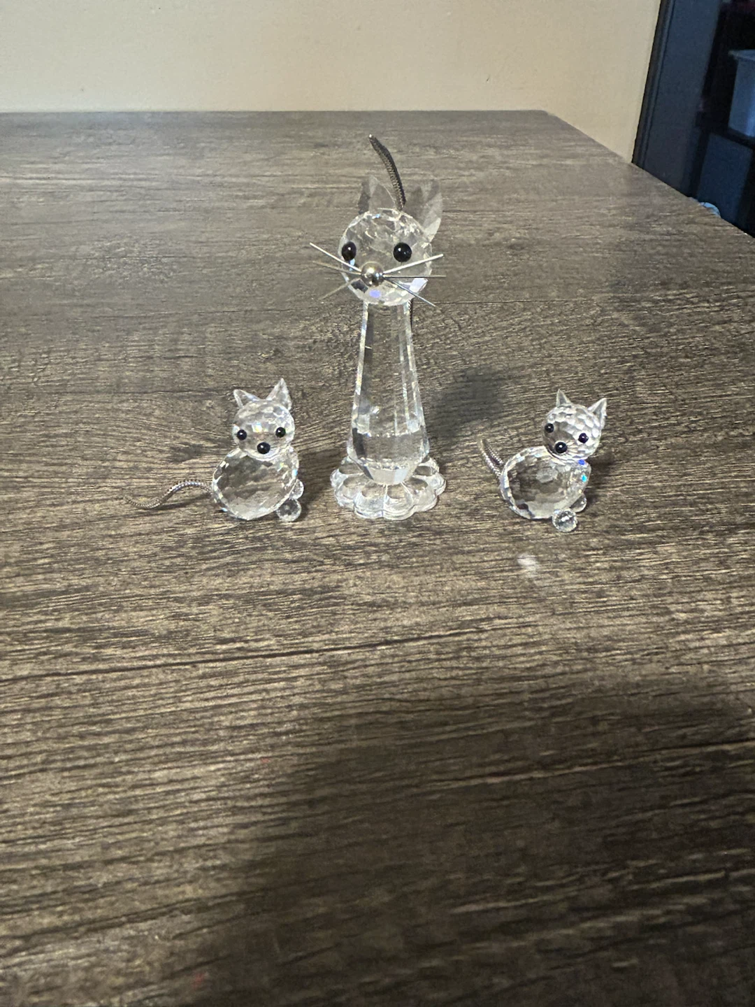 Swarovski Crystal Cat and Kittens Figurines