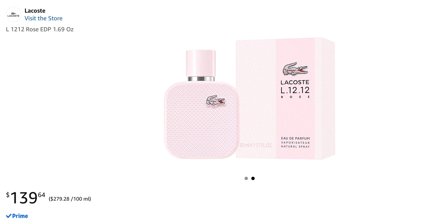 Lacoste L.12.12 Rose Eau de Parfum 50ml