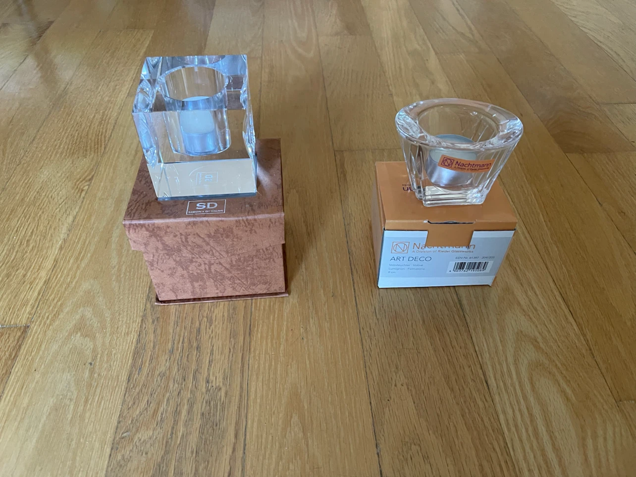 Set of 2 Crystal Votive Candle Holders